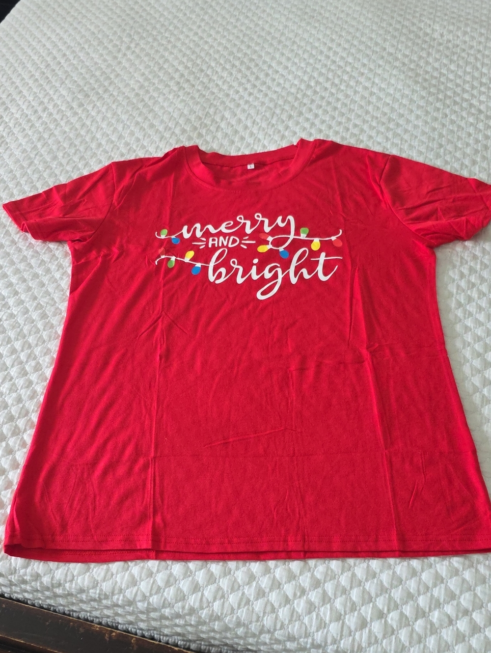 Red "Merry and Bright" Holiday Tee